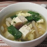 豆腐とケールのたまごスープ